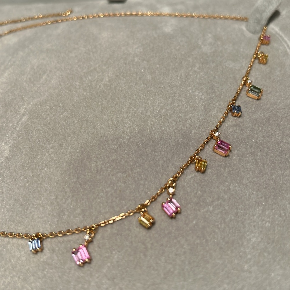 Suzanne Kalan bold pastel sapphire cascade necklace - Picture 8 of 14